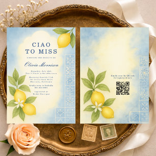 Ciao to Miss Italian QR Code Bridal Shower Invitation