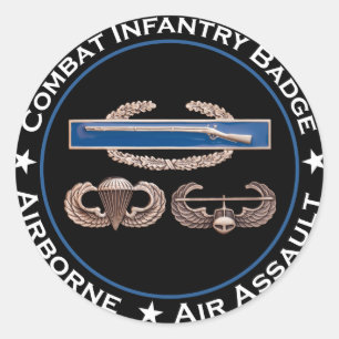 CIB Airborne Air Assault Classic Round Sticker