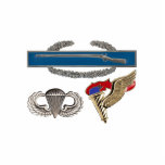 CIB Airborne Pathfinder Standing Photo Sculpture<br><div class="desc">Original photo of the Combat Infantry Badge (CIB),  Airborne wings and Pathfinder badge with blue flame</div>