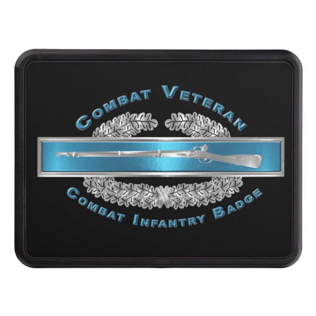 CIB Combat Veteran-Combat Infantryman Badge  Trailer Hitch Cover (Front)
