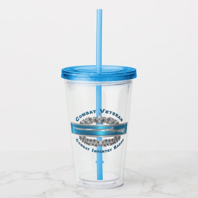 CIB Star Combat Veteran-Combat Infantryman Badge Acrylic Tumbler (Front)