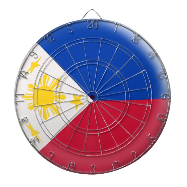 Cible avec le drapeau de 6 Philippines de dards (Devant)