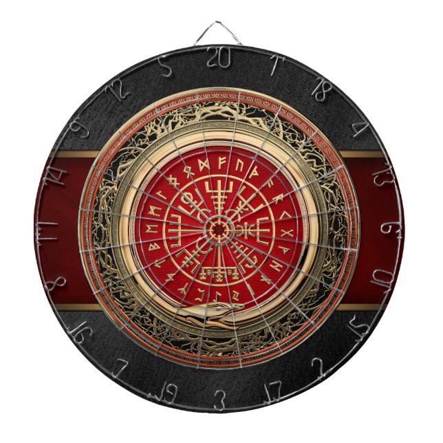 Cible De Fléchettes [200] Boussole runique magique d'or de Vegvisir - (Devant)