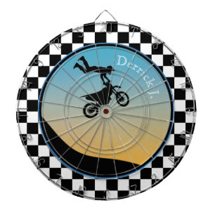 Cible de fléchettes à damier de motocross