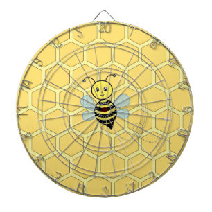 Cible De Fléchettes Abeille à miel sur un rayon de miel