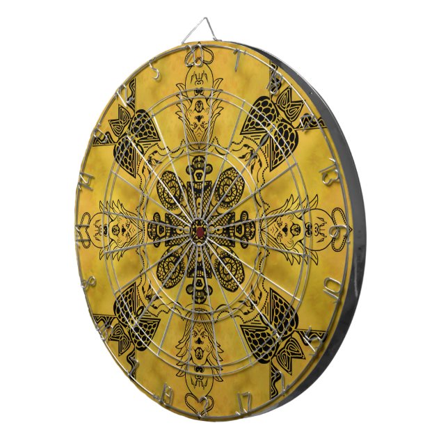 Cible De Fléchettes Abstrait Goth Tribal Line Dessin Motif répété (Devant droit)