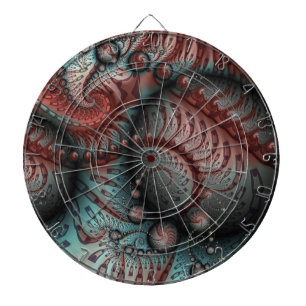 Cible De Fléchettes Abstrait Imaginaire dynamique Fractal Art Brown Bl
