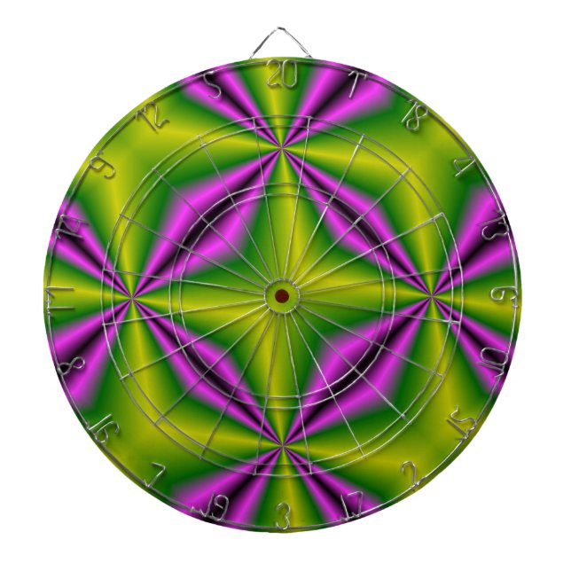 Cible De Fléchettes abstrait Rainbow-Art vert violet (Devant)