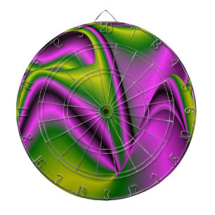 Cible De Fléchettes abstrait Rainbow-Art vert violet