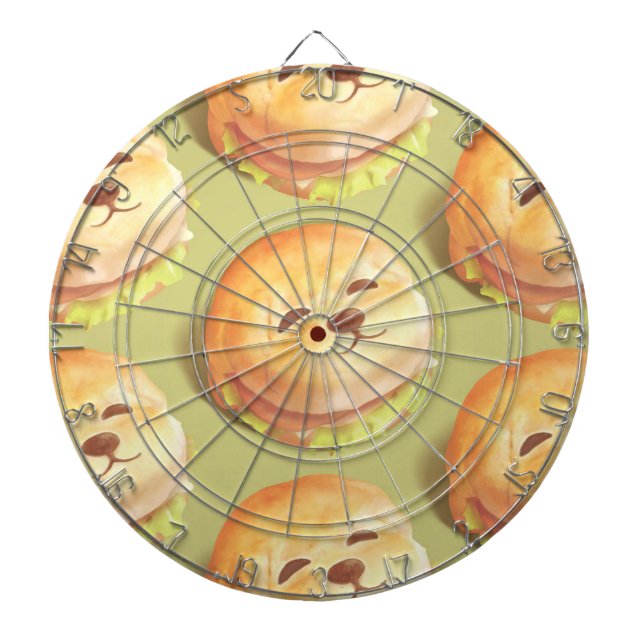 Cible De Fléchettes Adorable Motif de hamburger visage chien (Devant)