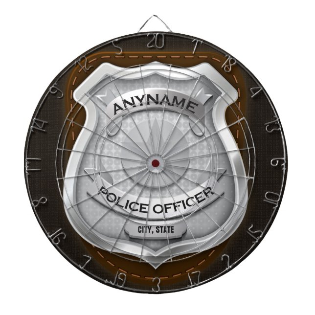 Cible De Fléchettes Agent de police personnalisé Sheriff Cop NAME Badg (Devant)