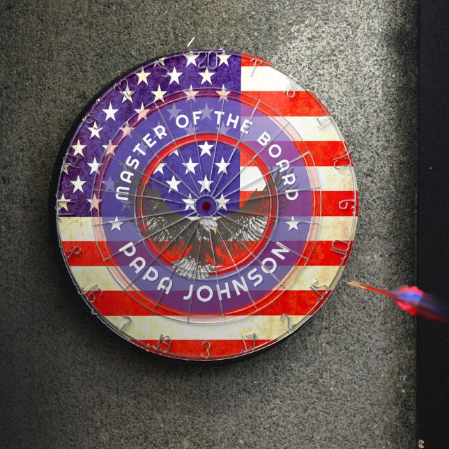 Cible De Fléchettes American US flag antiqued style cuustom dart board (Créateur téléchargé)