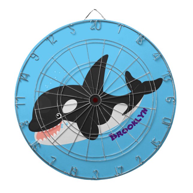 Cible De Fléchettes Amusante baleine orque mignonne dessin animé (Devant)