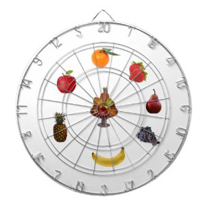 Cible De Fléchettes Ananas, Orange, Poire, Pomme, Fruits de raisins