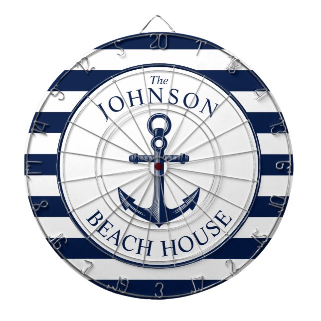 Cible De Fléchettes Ancre Nautical Theme Beach House (Devant)