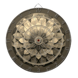 Cible De Fléchettes Antique Golden Mandala Art Fleur texturée