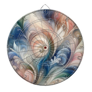 Cible De Fléchettes Aquarelle Imaginaire Floral Pastel Bleu & Crème