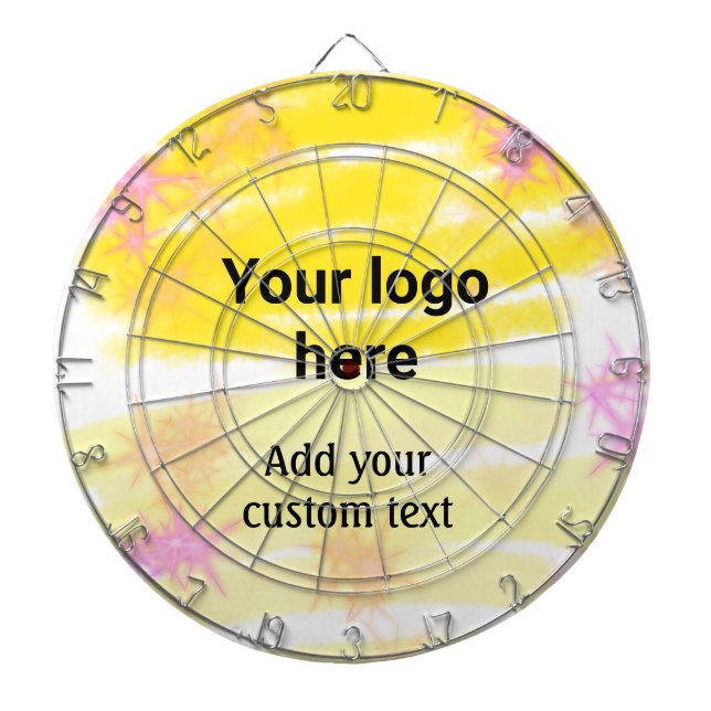 Cible De Fléchettes Aquarelle jaune simple ajouter votre logo texte pe (Devant)