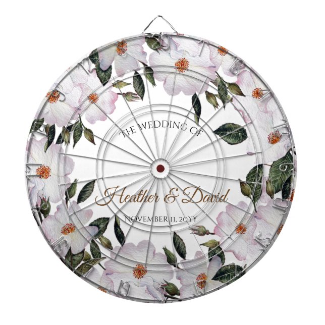 Cible De Fléchettes Aquarelle rose Roses Ballerina Floral Art (Devant)