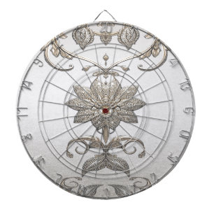 Cible De Fléchettes Arbre à fléchettes Florale Ornée Or