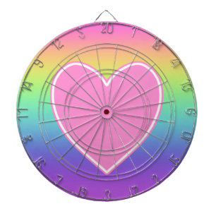 Cible De Fléchettes Arc-en-ciel avec Dartboard de coeur