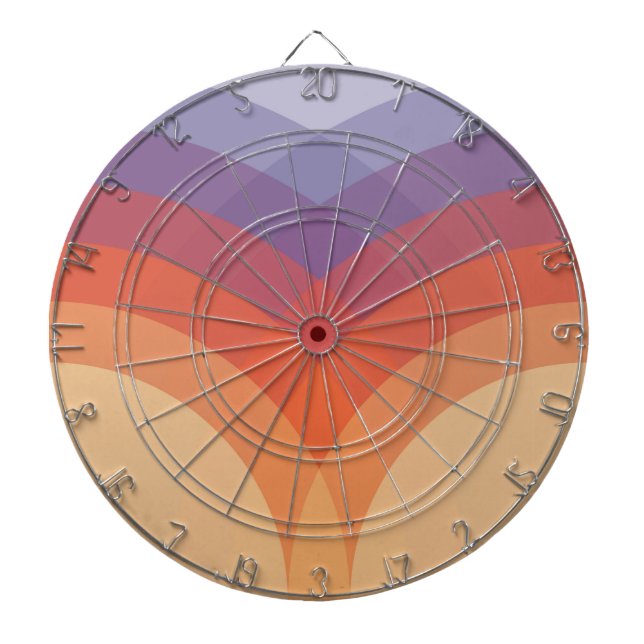 Cible De Fléchettes Arches pastel violettes, orange et bleues (Devant)