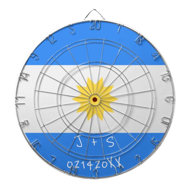 Cible De Fléchettes Argentine Drapeau BTS Saint Valentin Message perso (Devant)