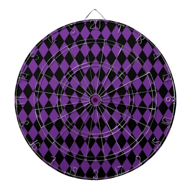 Cible De Fléchettes Arlequin Raisin et Noir (Devant)