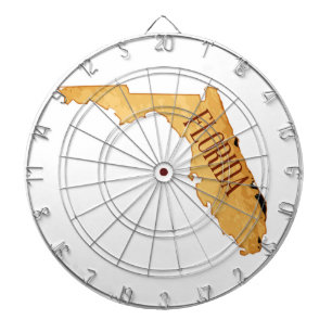 Cible De Fléchettes Arrière - plan Parchemin Avec Floride Carte