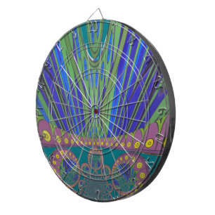 Cible De Fléchettes Art Décoratif Bleu d'Afrique Design Imprimer