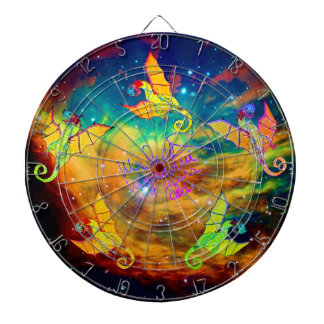 Cible De Fléchettes Art par Micheal Galaxy Dragons Dartboard