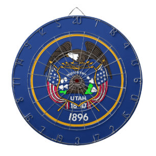 Cible de fléchettes avec drapeau de l'Utah, États-