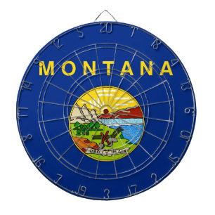 Cible de fléchettes avec drapeau du Montana, États