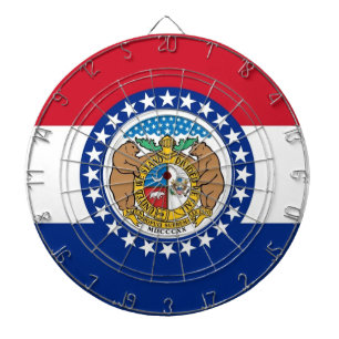 Cible de fléchettes avec le drapeau du Missouri, É