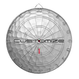 Cible De Fléchettes Balle de golf blanche texturée avec nom et numéro