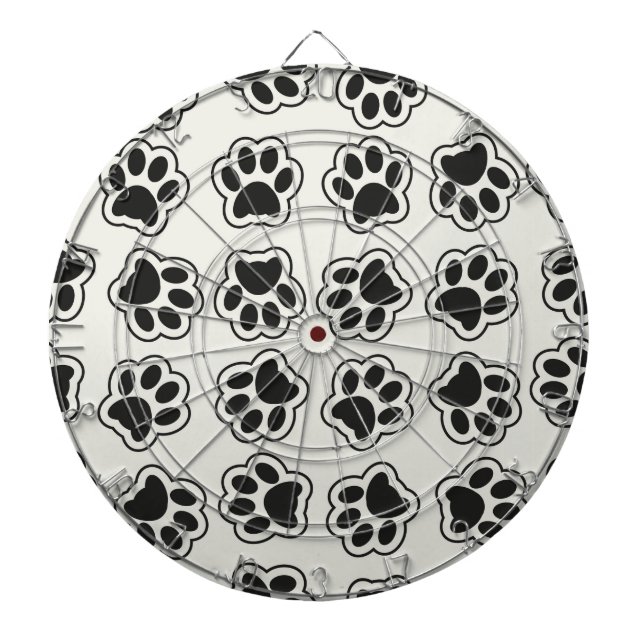 Cible De Fléchettes Balles noires, Paws de chien, Paws de chat, Plan (Devant)