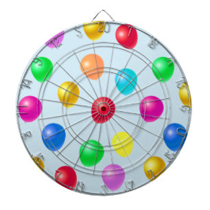 Cible De Fléchettes Ballons de fête multicolores sur fond bleu clair