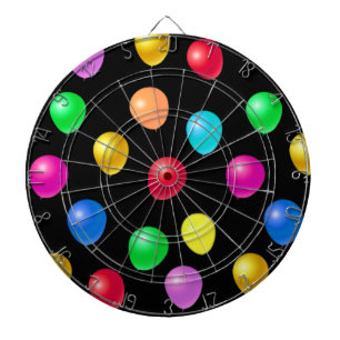 Cible De Fléchettes Ballons de fête multicolores sur fond noir