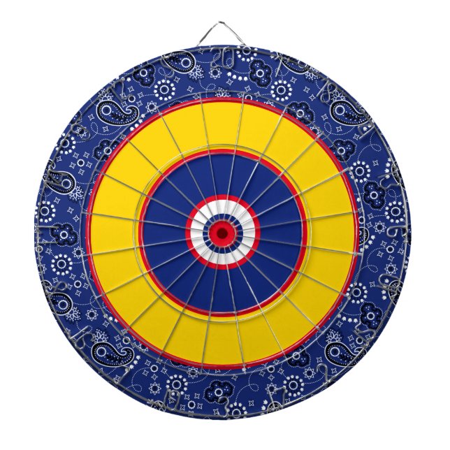 Cible De Fléchettes Bandana Bleu Rouge Jaune jeu Nite Darboard (Devant)