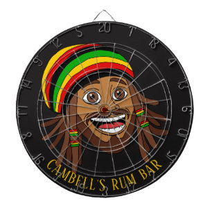 Cible De Fléchettes Bar des sports des Caraïbes de l'homme Rasta Jamaï
