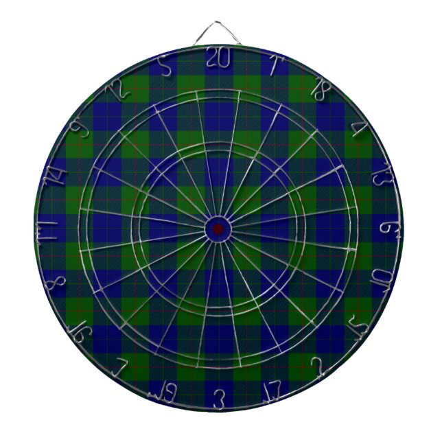 Cible De Fléchettes Barclay clan tartan bleu vert plaid (Devant)