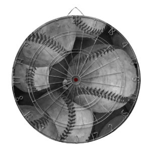 Cible De Fléchettes Baseball noir et blanc