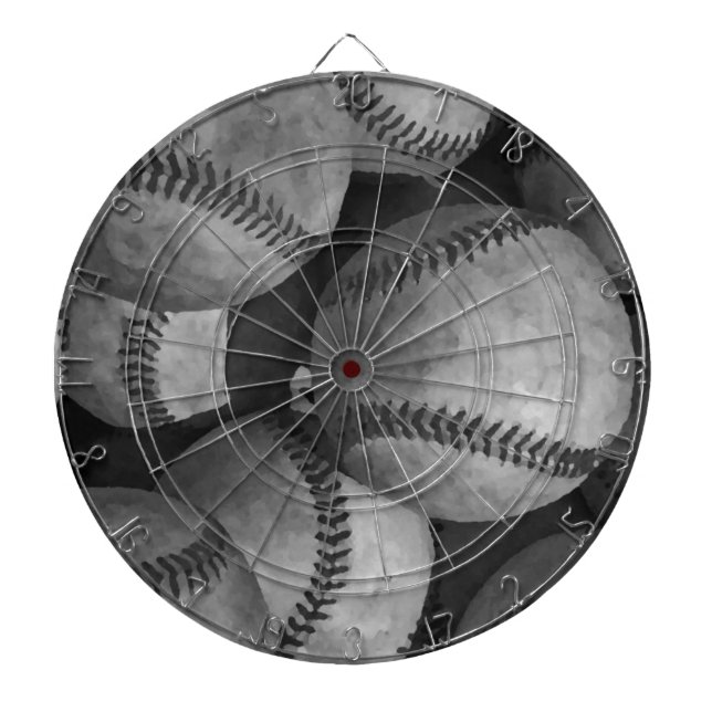 Cible De Fléchettes Baseball noir et blanc (Devant)