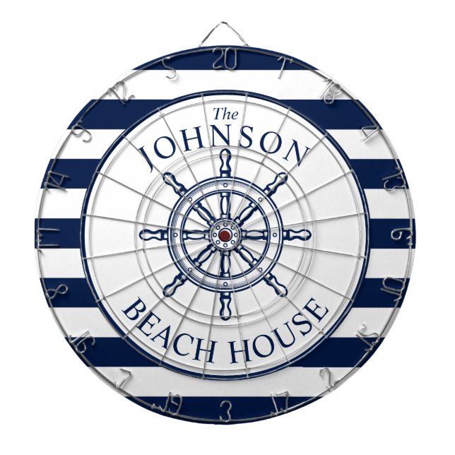 Cible De Fléchettes Bateau à roue Nautical Theme Beach House (Devant)