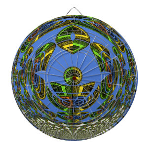 Cible De Fléchettes Beau bleu africain traditionnel Vecteur ethnique