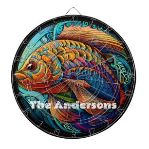 Cible De Fléchettes Beau Poisson Vibrant
