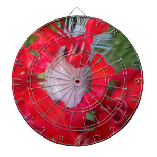 Cible De Fléchettes Beauté délicate : Fleur rouge avec plumes blanches