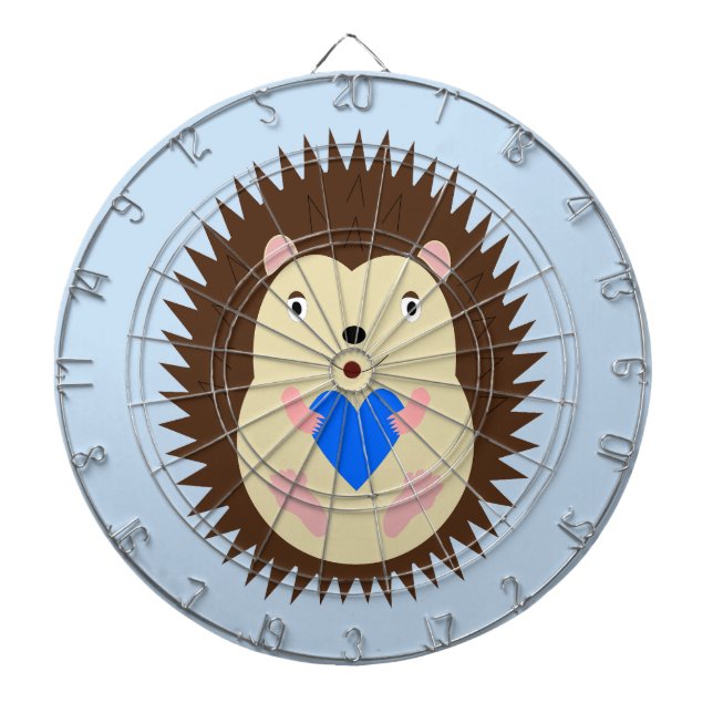 Cible De Fléchettes Bébé Garçon Hérisson Cœur Bleu (Devant)