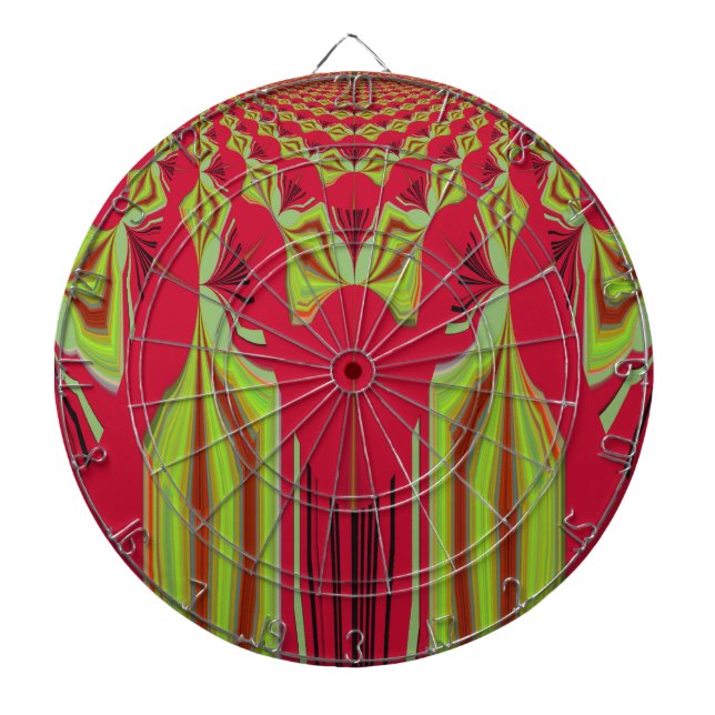 Cible De Fléchettes Belle Belle Art Tribal Africain Rouge et Jaune (Devant)