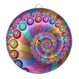 Cible De Fléchettes Belles couleurs arc-en-ciel Art fractal Abstrait